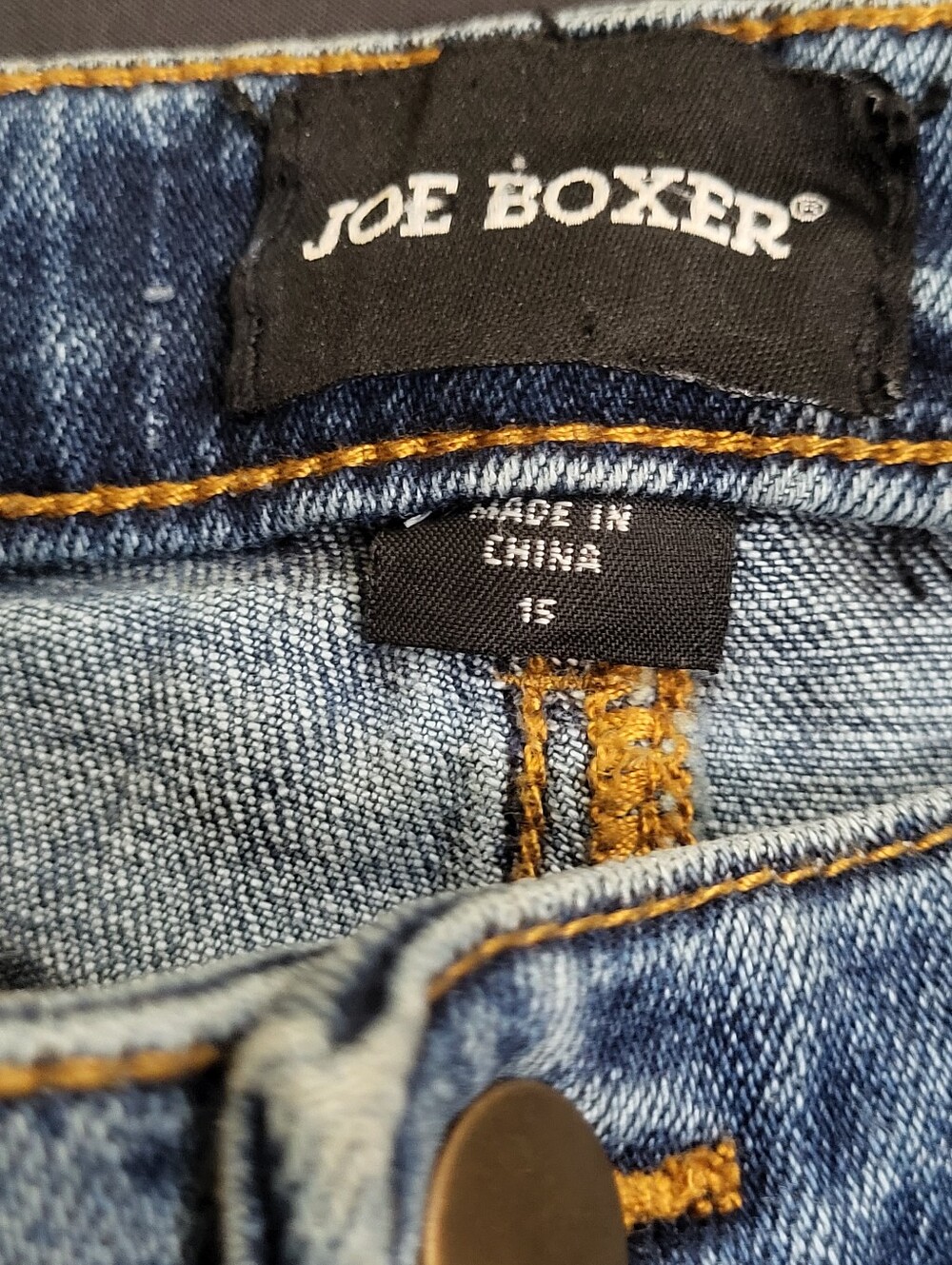 Joe Boxer Patch Design Blue Skinny Jeans Women Size 15 - Picture 8 of 9